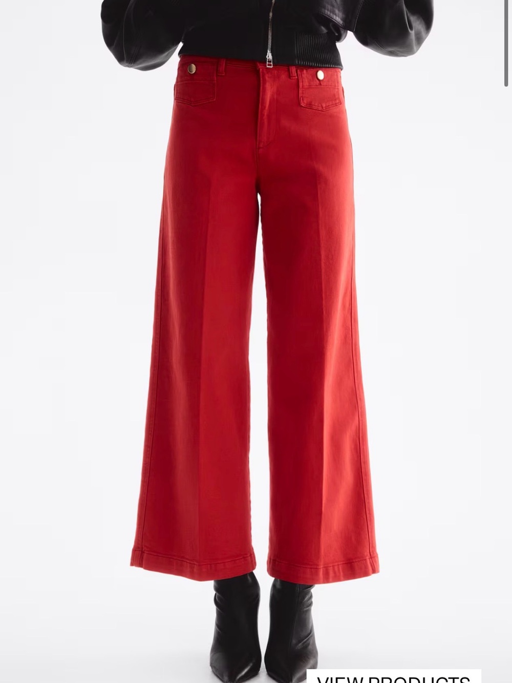 H&M Red Wide-Leg Women’s Jeans, Size 10, NWT